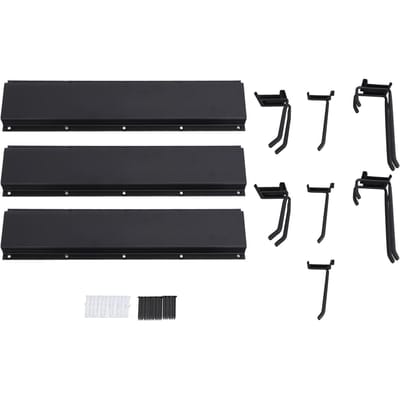 Support de rangement mural pour outils, organiseur robuste pour garage pouvant supporter jusqu'à 330 lb noir