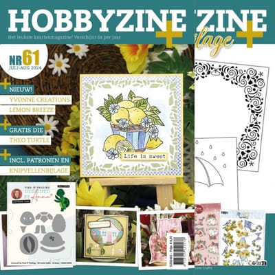Hobbyzine 61 - Het leukste kaartenmagazine! - Boek met 4 gratis knipvellen en een gratis Die - Gratis verzonden - HZ02461