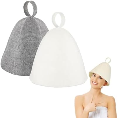 PromoHome Sauna Hoed Set - 2 Stuks Vilten Beschermkap voor Warmtebescherming
