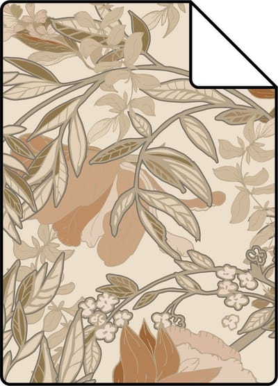 Proefstaal ESTAhome behang vintage bloemen in art nouveau stijl lichtbeige en oudroze - 26.5 x 21 cm - 139459-S