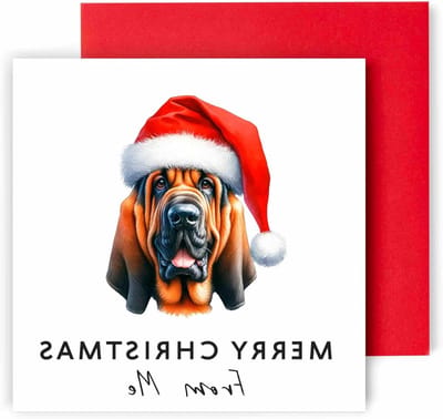 Kerstkaart Hond - Wenskaart Kaart - Kerstwensen Uiten - Aquarel Illustratie - A6 - Multicolor