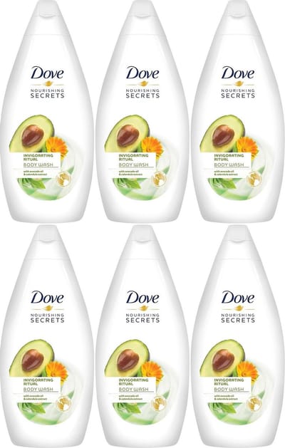Dove Douchegel Women – Invigorating Ritual Avocado - Voordeelverpakking 6 x 500 ml