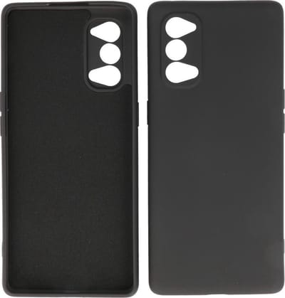 Hoesje Geschikt voor OPPO Reno 4 5G - Fashion Telefoonhoesje Backcover - Siliconen Hoesje - Zwart