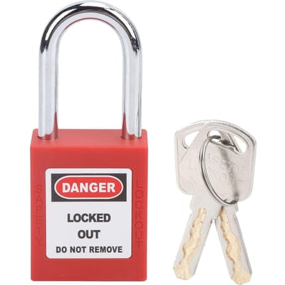 38MM Lockout Tagout Sluiting Anti?Slipplaat Staalbalk Isolatie Ontwerp Corrosiebestendig Hangslot met 2 white