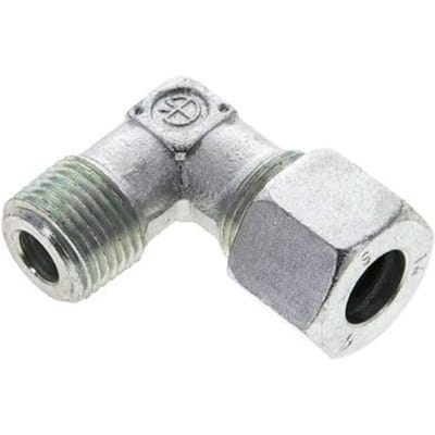 1/2'' NPT Buitendraad x 14S Verzinkt Stalen Elbow 90deg Snijring 630 Bar DIN 2353