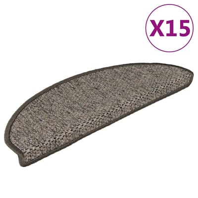 vidaXL - Trapmatten - zelfklevend - 15 - st - sisal-look - 65x21x4 - cm - grijs-beige