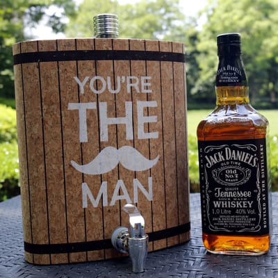 XXL Platvink Drankdispenser met kraantje - Drankflacon alcohol dispenser - Limonadetap - Tafeltap - Biertap - Met Tekst: You're The Man