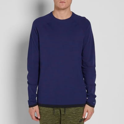 Nike Tech Knit - T-shirt - Maat M - Blauw - Sportswear - Training - Heren T-shirt voor Mannen