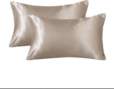 Satijnen -Slik Kussenslopen- Anti Allergeen -  Set van 2 - 60x70cm  -Taupe