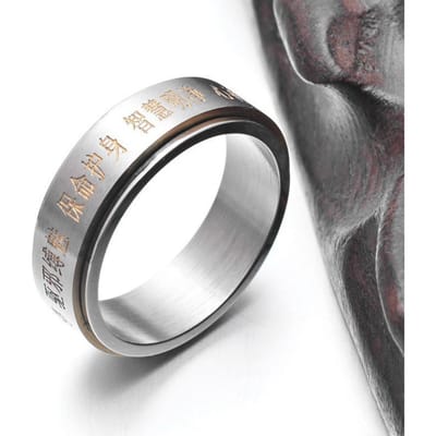 Taoïstische Meditatie Titanium Stalen Ring met Acht Trigrammen Die Kunnen Draaien Om Stress en Angst te Verlichten gray