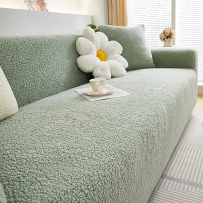 Fluwelen Winter Stretch Bankhoes All-Inclusive Universele Hoes Verdikte Fleece Herfst en Winter Antislip Anti-Kras Bankhoes 90-140cm