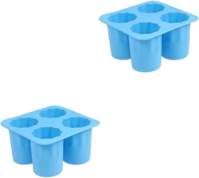 VHV - IJsbalvorm - siliconen shotglasvorm 2 stuks - voor koelen en bewaren - voor whisky, cocktails, koffie en drankjes