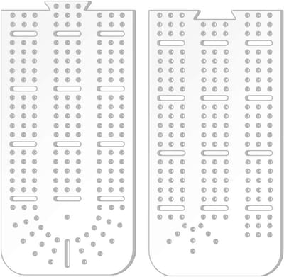 Cribbage Bord Sjablonen - Houtbewerking Gids - DIY Projecten Maken - 3 Sporen Ontwerp - 374x94 cm - Transparant