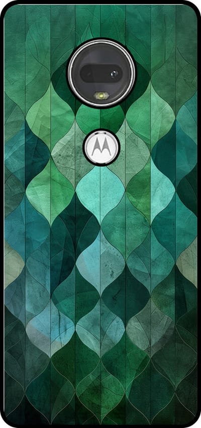 Smartphonica Telefoonhoesje Geschikt voor Motorola Moto G7 met groene bladeren opdruk - TPU backcover case green leaf design - Groen geschikt voor Motorola Moto G7