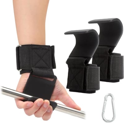 Krachttraining haken voor mannen en vrouwen, gewichthef haken met handvat voor pull-ups en deadlifts, ideale trekhulp voor fitness en gymtraining