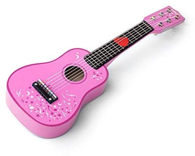 Roze gitaar voor kinderen - Traditioneel speelgoed voor muziekplezier