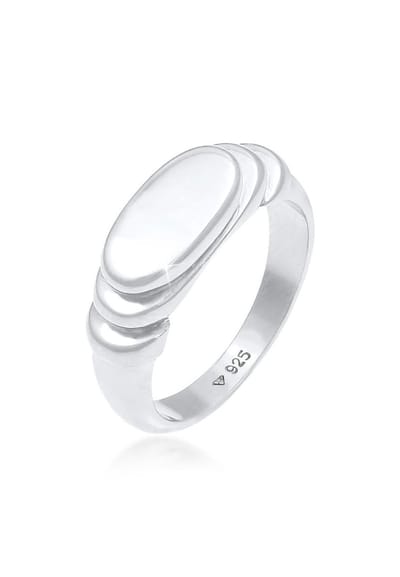 Elli - Ring - Dames zegelring Gepolijst Ovaal Gegradueerd in 925 Sterling Zilver - Dames