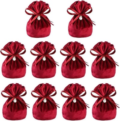 Fluwelen zakjes - 10 stuks - fluwelen cadeauzakjes - stoffen zakjes met trekkoord - cadeauzakje bruiloft - feest