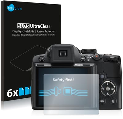 Savvies - Screenprotector voor Nikon Coolpix P500 - Folie Beschermfolie transparant 6 Stuks