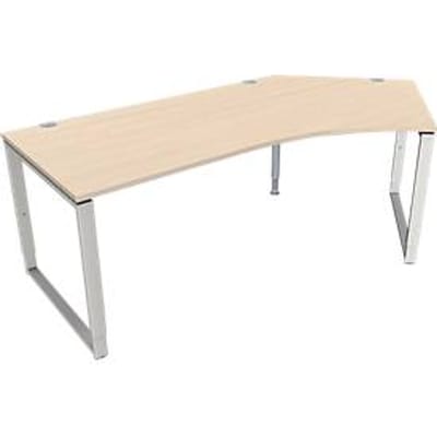 Schäfer Shop Genius MODENA FLEX hoekbureau, 135°, beugelpoot, bevestiging rechts, B, B 2165 mm, ahorn decor