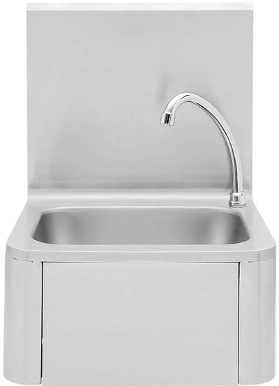 HCB® - Professionele Horeca Spoelbak - kniebediening - RVS / INOX - 34x40x59 cm (DxBxH) - 9 kg - 8737