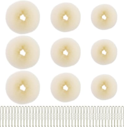 Haar Donut Set: 9x Haar Knoothulp Set met 30x Gouden Haarspelden voor Kapsels en Kapsels