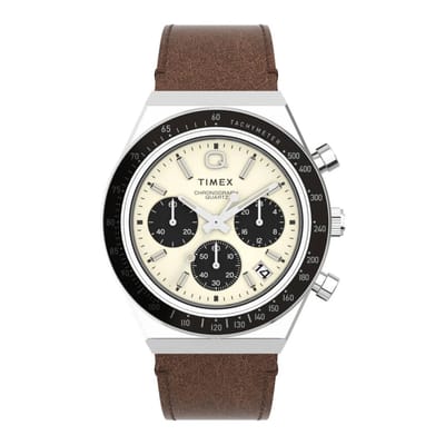 Timex Q Diver TW2V42800 Horloge - Leer - Bruin - Ø 40 mm