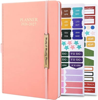 Maandplanner 2025-2026 van Januari tot Juni met Stickers en Penlus - 18 Maanden Agenda