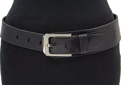Heupriem zwart soepel leder - Dames riem - 6 cm breed - Leer - Brede riem - Casual - Maat 85