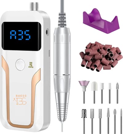 Elektrische Nagelvijl - Nagelfrees Complete Set - Manicure en Pedicure - Draadloos - 35000 RPM - Nagelboor - Nail Drill - Wit