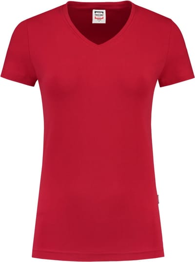 Tricorp Dames T-shirt V-hals 190 grams - Casual - 101008 - Rood - maat 3XL