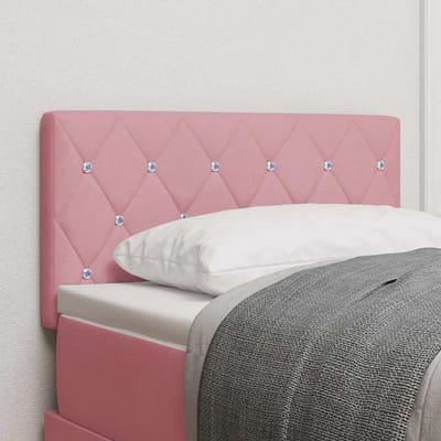 vidaXL - LED - Hoofdbord - met - LED-stripverlichting - Roze - 80 - cm - Fluweel