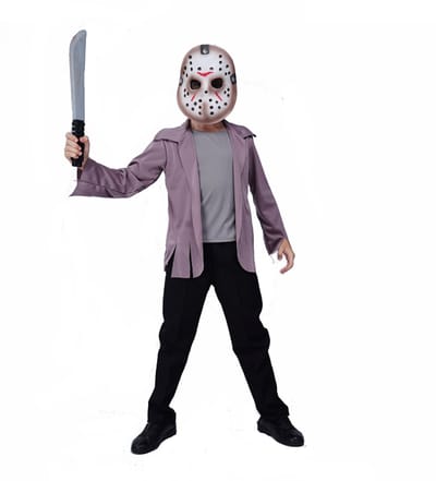 Halloween Kostuum Friday the 13th – 4-6 Jaar – Inclusief Shirt en Masker – Griezel & Verkleedkleding