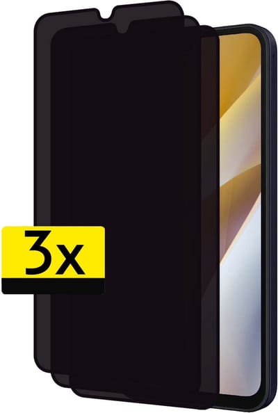 Screenprotector - Geschikt voor Samsung Galaxy A15 - 3 Stuks - Privacy Filter - Beschermglas - Gehard Glas - Tempered Glass - Screen Protector