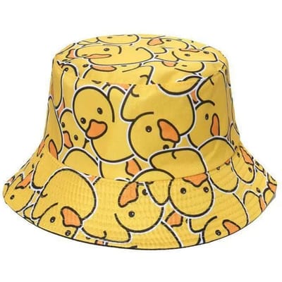 Gele Eend Bedrukte Vissershoed Vier Seizoenen Buiten Zonneklep Basin Hoed Mode Cartoon Zonneklep Zon Hoed One Size geel