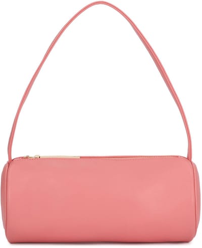 Cylindrical pink belt handbag