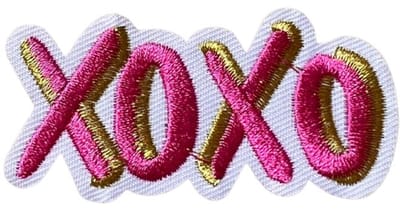 Kus Knuffel xoxo - Roze strijkapplicatie strijk embleem - patch - patches - stof & strijk applicatie - Carnaval