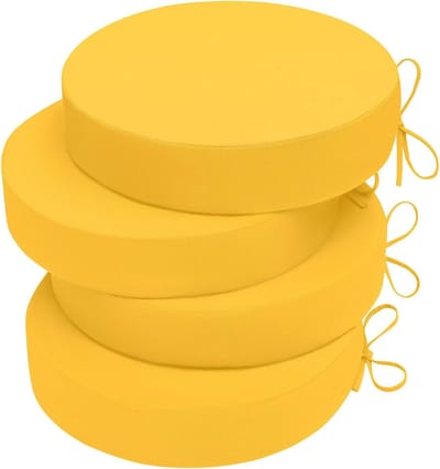 Bistrostoelkussens Set - Buiten Zittingen - Comfortabel Zitten - 3-laags Waterdicht - 40x40x7.5cm - Geel