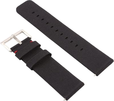 Canvas bandje - geschikt voor Fitbit Versa / Versa 2 - zwart