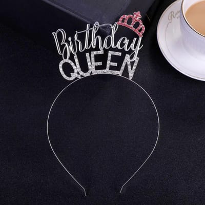 Serre-tête Lettre Diamant Accessoires Cheveux Anniversaire Reine d'Anniversaire Serre-tête Fête d'Anniversaire black