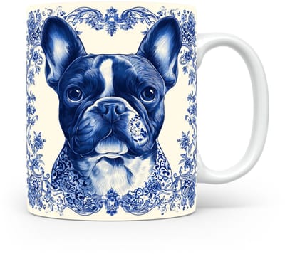 Mok French Bulldog Beker voor koffie of tas voor thee, cadeau voor dierenliefhebbers, moeder, vader, collega, vriend, vriendin, kantoor, opa, oma, hond, kerst, sinterklaas, verjaardag