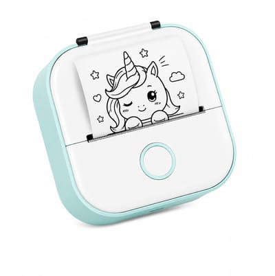 BSS® Mini Printer - Fotoprinter - Fotoprinter Voor Smartphone - Labelprinter - 8,6 x 8,6 x 3,5 cm - Groen