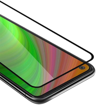 Cadorabo Screenprotector geschikt voor Xiaomi RedMi NOTE 9 Volledig scherm pantserfolie Beschermfolie in TRANSPARANT met ZWART - Gehard (Tempered) display beschermglas in 9H hardheid met 3D Touch