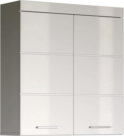 SnelShoppen - Badkamer Hangkast Wit Hoogglans 73 x 77 x 23 Cm - Trendteam Smart Living Amanda - Opbergruimte, Modern Design, Perfect voor Badkamer en