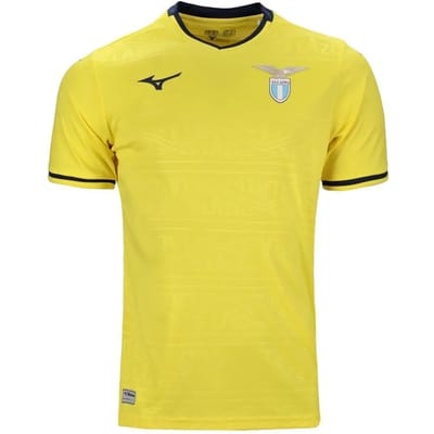 Mizuno Lazio 24/25 Weg T-shirt Met Korte Mouwen Geel S Man