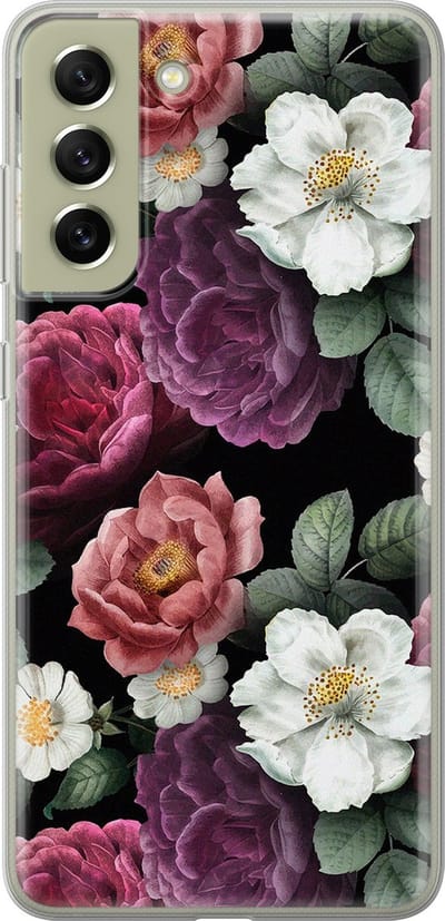 Leuke Telefoonhoesjes - Hoesje geschikt voor Samsung Galaxy S21 FE - Flowers - Soft case - TPU - Bloemen - Multi