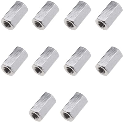 Dailygoody - 10Pcs Studding Connector Set - Hexagon Moeren - Roestvrij Staal - M8x13x24mm - Duurzaam en Sterk - Geschikt voor Diverse Toepassingen