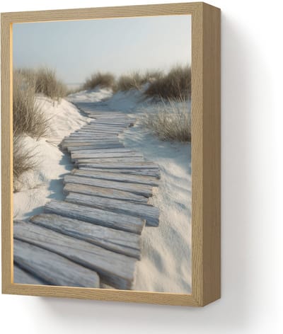 Wandlamp 30x40 cm - Oplaadbaar - Pad - Planken - Duinen - Gras - Wandlampen binnen woonkamer - Slaapkamer lamp - Decoratieve nachtlamp - Vloerlamp draadloos