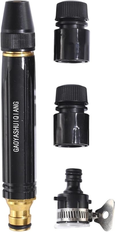 Hogedrukreiniger Mondstuk - Slang Versterker - Auto Afspoelen - Instelbare Sproeiopties - 22 cm - Zwart
