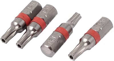 Set van 4 Magnetische Veiligheidsschroevendraaiers met Zeskantschacht Torx T20